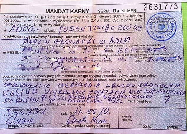 Taki mandat dostał Marcin Głowacki.